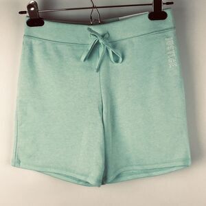 NWT Justice Active Girls Aqua Turquoise Terry Cotton Bermuda Shorts Size 10
